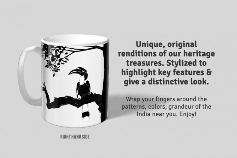 Indian Hornbill D1 Single Mug - Image 3
