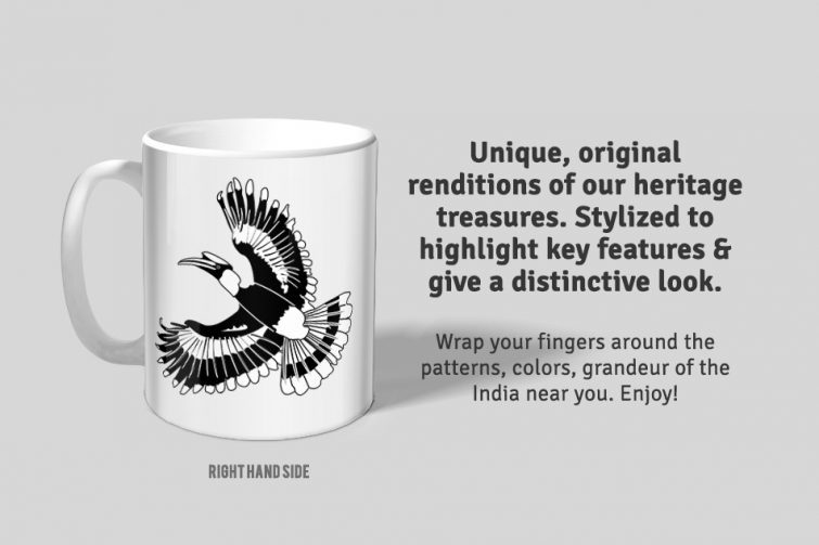 Indian Hornbill D2 Single Mug - Image 3