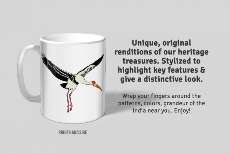 Painted Stork D1 Single Mug - Image 3